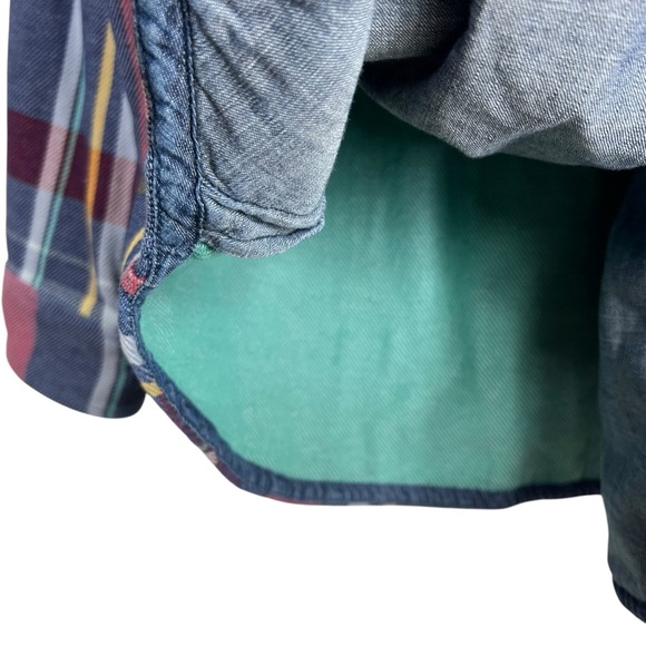 TOMMY BAHAMA Red and Blue Plaid Button-Up Flannel Shacket Shirt Men's XL - Picture 6 of 8